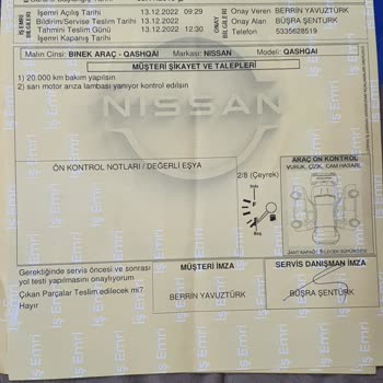 Nissan Qashqai Her Yol Motor Arıza Işığı Yanması