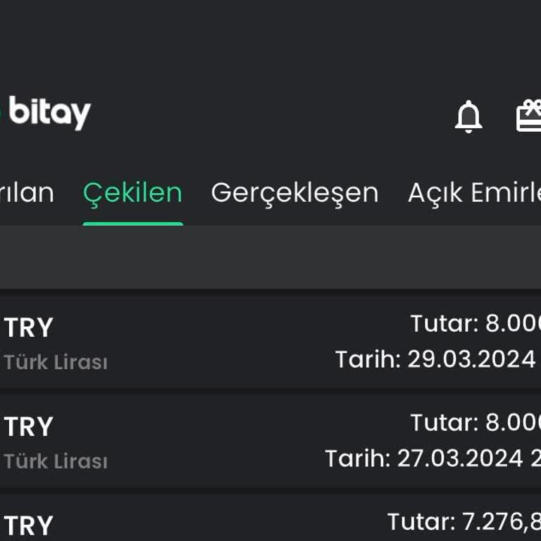 Bitay Hesabımdan Para Çekme İşlemi Yarım Kalıyor