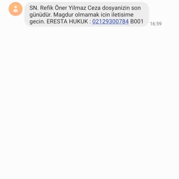 ERESTA (SMS) Eresta Hukuk Bürosu Dolandı