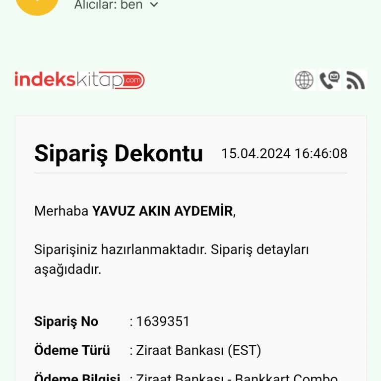İndeks Kitap Siparişi Kargoya Vermeme Sorunu