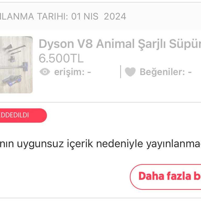 Letgo Nedensiz Kaldırılan İlan