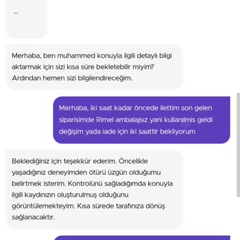 Getir Açık Gönderilen Kozmetik Ürünü