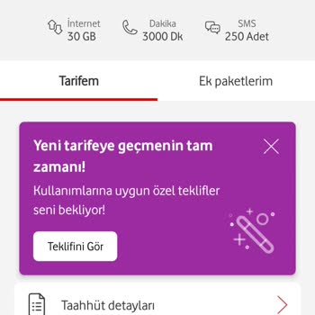 Vodafone İzinsiz İnternet Paketi Ve Hatalı Tarife Geçişi