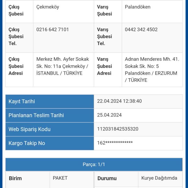 Sürat Kargo Erzurum Palandöken Şubesi