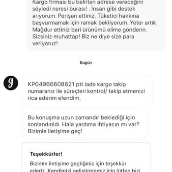 Gardrops İade Ürünüm İçin Para Karşılığı Teslim Söylüyor