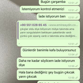 Emine Aydın Ürün İade Problemi