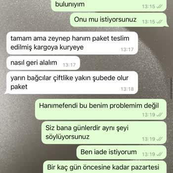 Emine Aydın Ürün İade Problemi