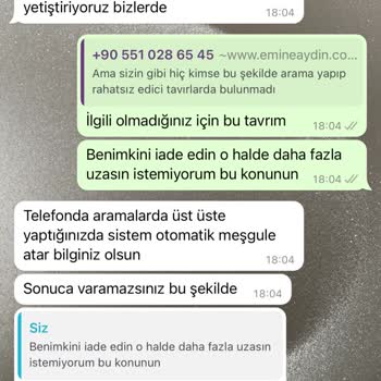 Emine Aydın Ürün İade Problemi