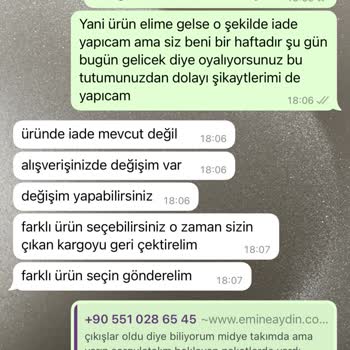 Emine Aydın Ürün İade Problemi