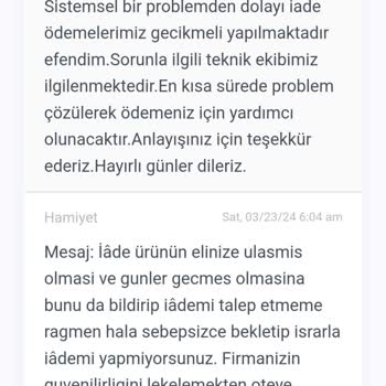 Sefamerve Ödenmeyen Geri İade