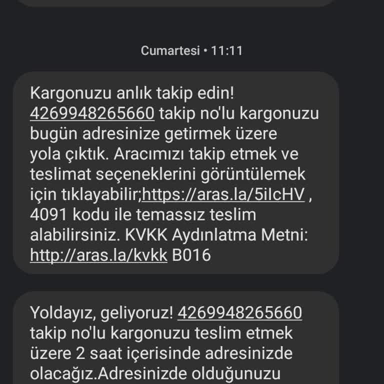 Aras Kargo Tarafından Ürünümün Teslim Edilmemesi.