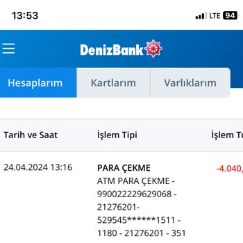 Denizbank ATM Kartıma El Koyup Başka Müşteriye Geri Çıkarttı