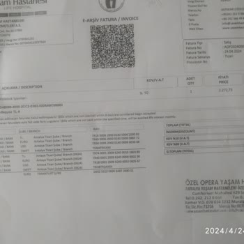 Antalya Özel Opera Yaşam Hastanesi Fahiş Muayene Ücreti