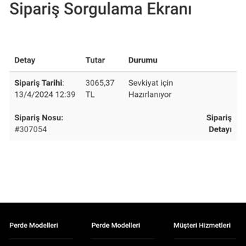 Perde.com Tarafından Siparişim 10 Gün Geçmesine Rağmen Gönderilmemesi