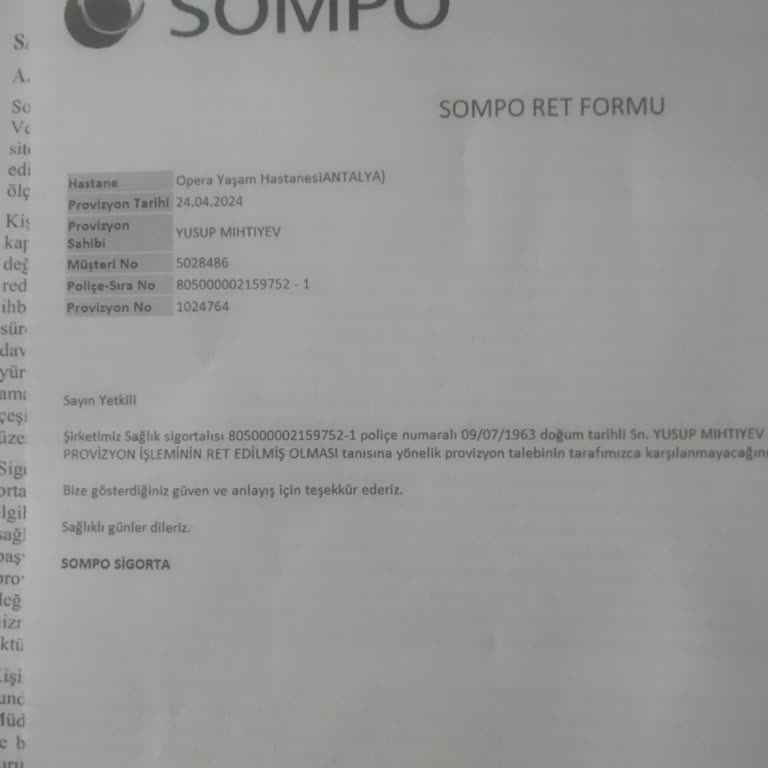 Sompo Sigorta Bekleme Süresi Bahanesiyle Muayene Ücreti Dahi Ödemiyor