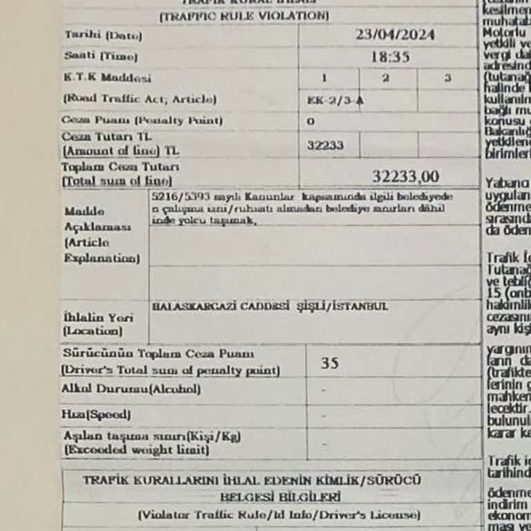 Martı Tag Trafik Cezası