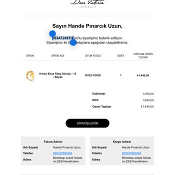 Dear Victoria Jewelry Dearvictoriajewelry.com Firmasının Kaba Tavrı