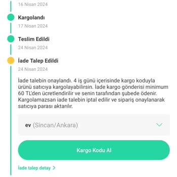Dolap Defolu Ürün Ve İade Sorunuyla 105 Lira Kaybım