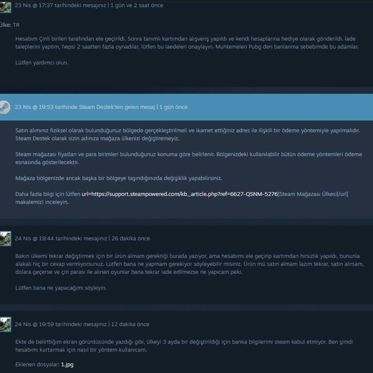 Steam Hesabım İzinsiz Kullanıldı Ve Mağdur Oldum