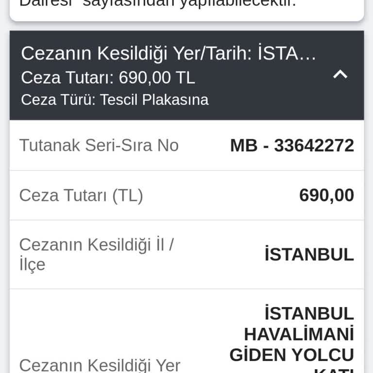 İGA İstanbul Havalimanı Yolcu İndirme Park Cezası