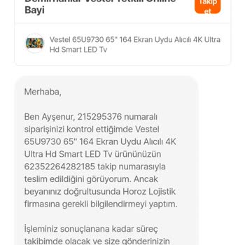 Hepsiburada Beklenen TV Hala Ulaşmadı!