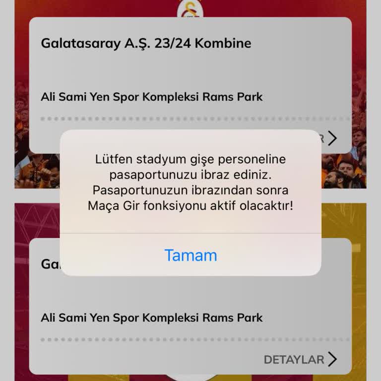 Passolig Maça Gir Butonu