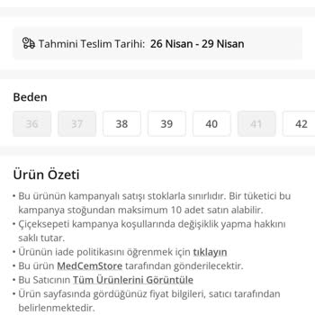 ÇiçekSepeti Çiçek Sepetinden (Medcem Store) Şikayet