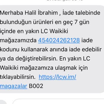 LCW Şubesi İade Almadı