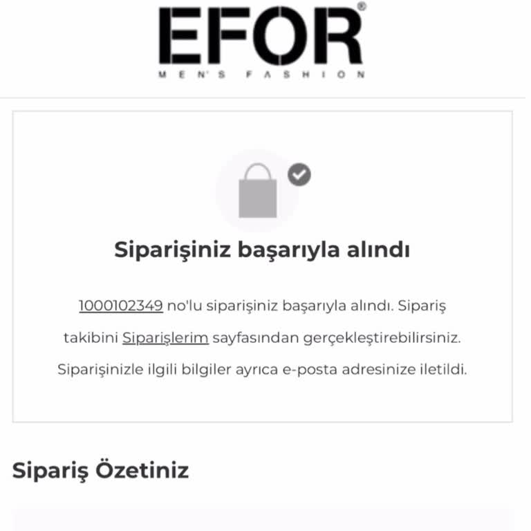 Efor Mağazacılık Efor Erkek Giyim Ürünüm Gelmedi Şikayet