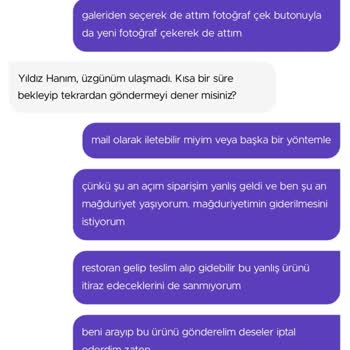 GetirYemek Yanlış Teslim Edilen Ürünle İlgilenmiyor