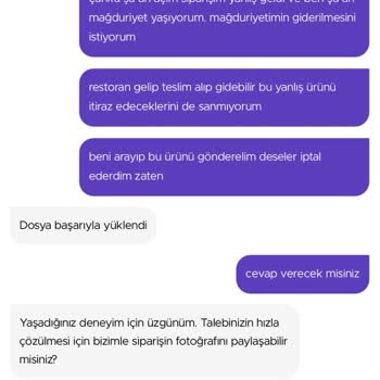 GetirYemek Yanlış Teslim Edilen Ürünle İlgilenmiyor