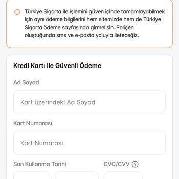 Sigortam.net Trafik Sigortası İçin Türkiye Sigorta Payten Poliçe Yok!