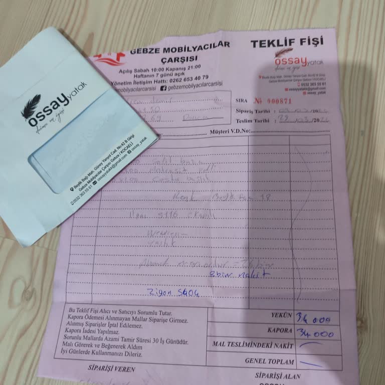 Ossay Yatak Baza Gebze Mobilyacılar Çarşısı Tam Bir Hayal Kırıklığı.