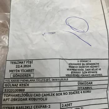 Metin Ticaret Gönderilen Ürün Farklı Geldi