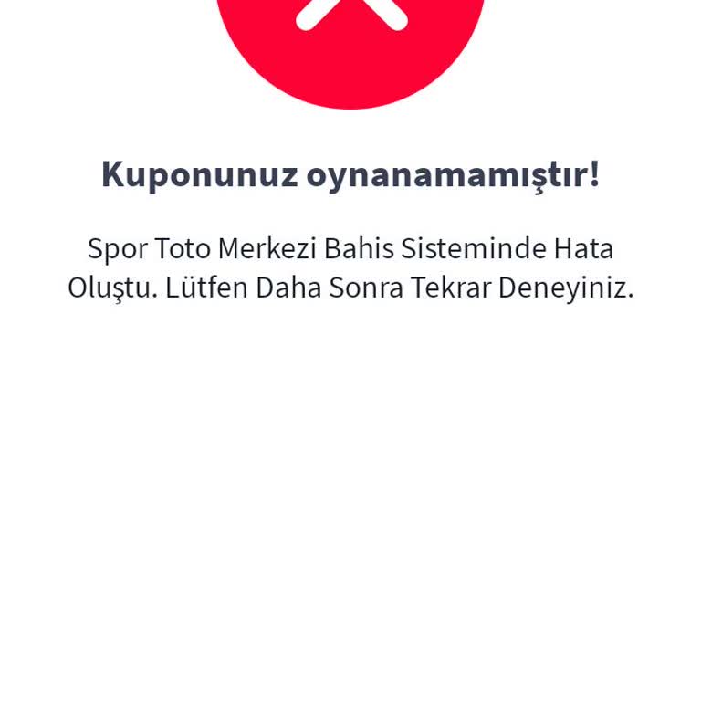 Misli.com Spor Toto Kupon Yapamıyorum Hata Veriyor.