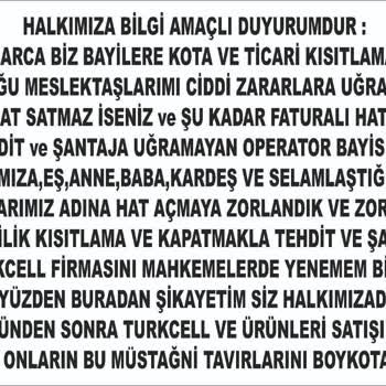 Turkcell'e Ve Uygulamalarına Boykot...