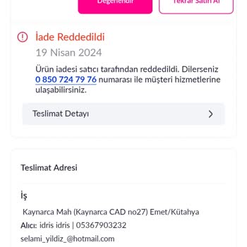 Pazarama Com Ürün İadesini Yapmıyor.