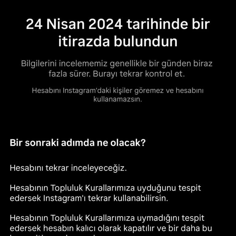 Instagram Hesabımı Kapattı