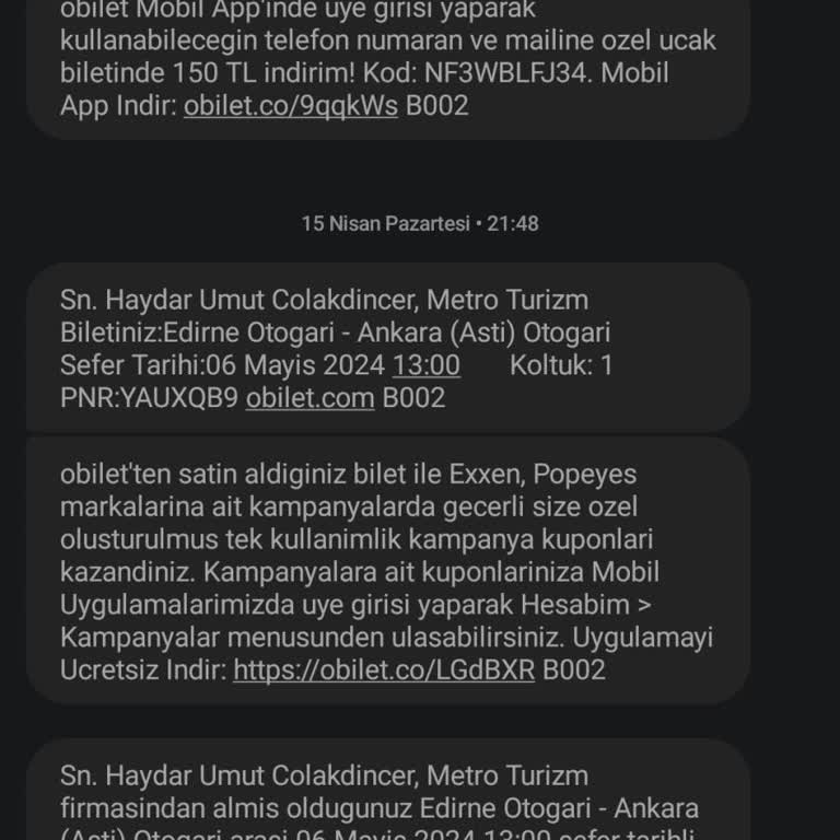 Metro Turizm İptal Ettiğim Biletin Ücreti İade Edilmedi