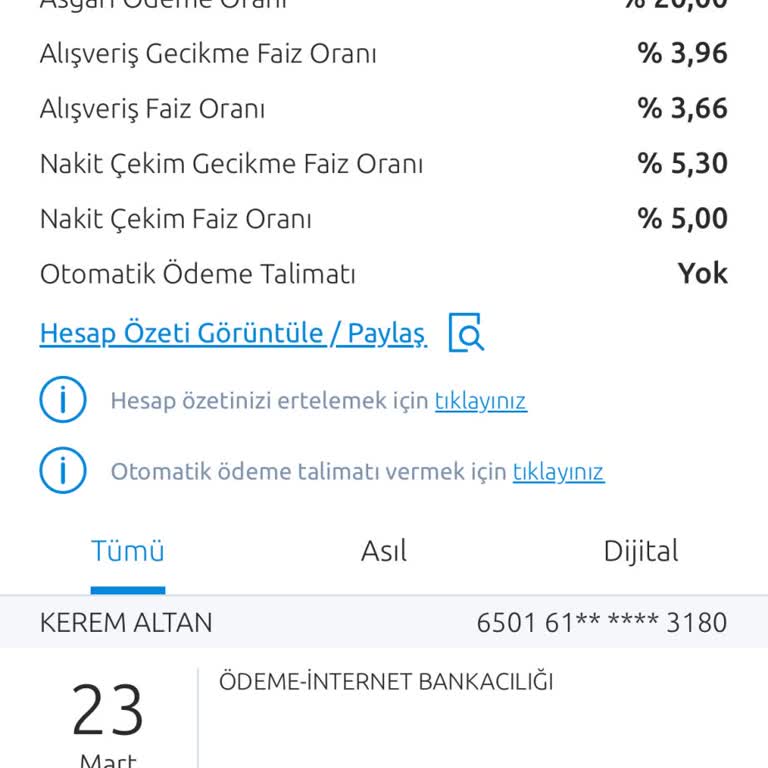 Yapı Kredi Kart Yıllık Ücreti Alması