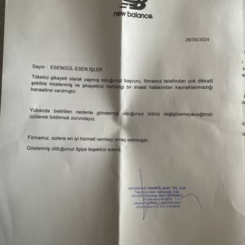 New Balance Ürünün Kusurunu Kabul Etmiyor!