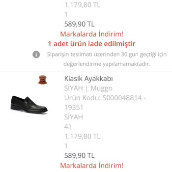 Muggo Ayakkabı (Deparshoes) LCW Satış Sonrası İade Sorunu