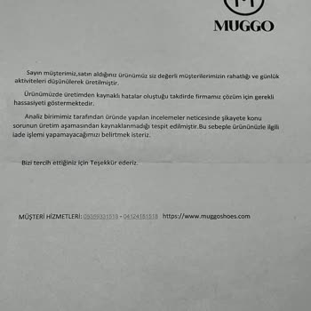 Muggo Ayakkabı (Deparshoes) LCW Satış Sonrası İade Sorunu