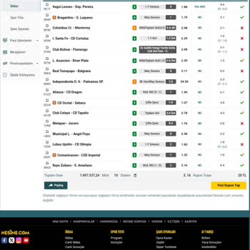 Nesine Sistem Kupon Hesaplama