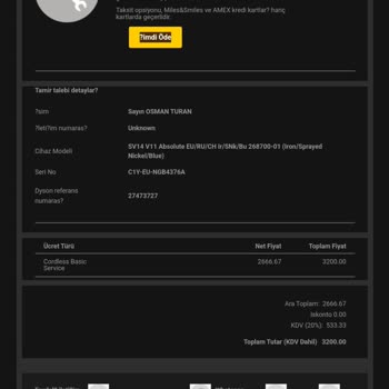 Dyson Ücret Aldığı Urunu Çalışmaz Vaziyette Geri Gönderdi