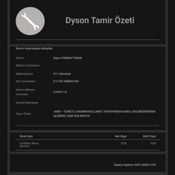 Dyson Ücret Aldığı Urunu Çalışmaz Vaziyette Geri Gönderdi