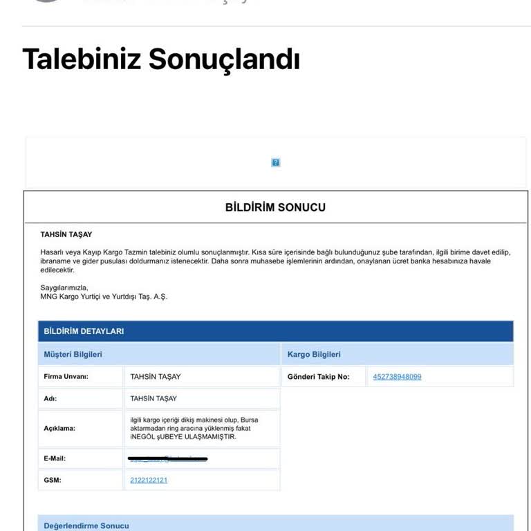 MNG Kayıp Kargo Tazminini Ödemiyor