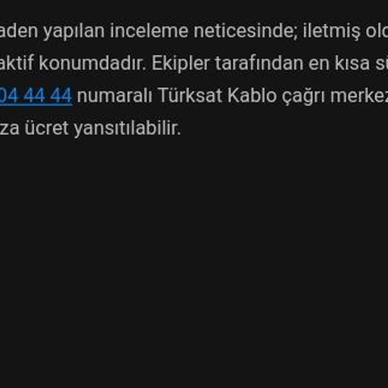 TÜRKSAT Kablo Net İnternet Sorunu