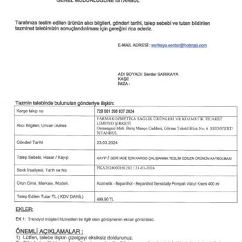 MNG Kadosan Şubesi İade Kargomu Kaybetti