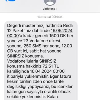 Vodafone İzinsiz Tarife Değişikliği Ve Fatura Artışı